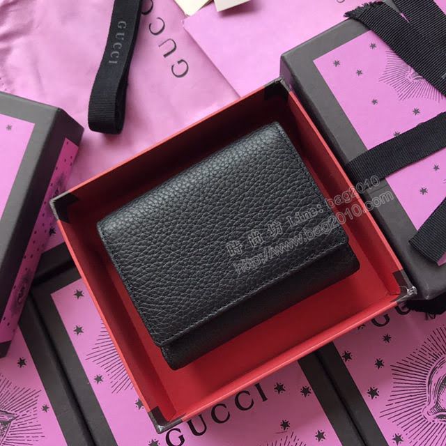 Gucci錢包 古馳新款翻蓋長錢包 Gucci女錢包 456116桃紅全皮  gdj1181
